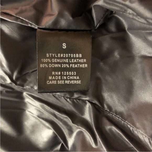 Ronny Kobo genuine leather down puffer jacket - Picture 6 of 6